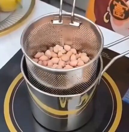 Deep Frying Pot with Strainer Fried Pans Kitchen Cooking Tool