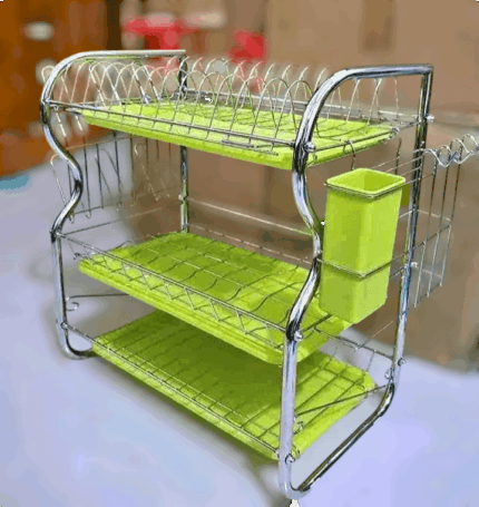 Premium Quality 3 layer kitchen rack  green