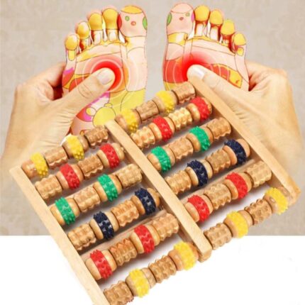 Colour wooden foot massager