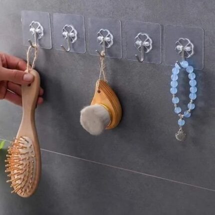 Transparent wall hooks(10 pcs) packet
