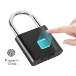 Smart Fingerprint Padlock – Keyless Biometric Thumbprint Lock with 10 User Capacity, USB Rechargeable Battery & Portable Security for Doors, Bicycles & Toolboxes