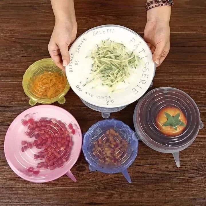 1000137893.jpg 6Pcs Reusable Silicone food cover Stretch Lids - Image 1