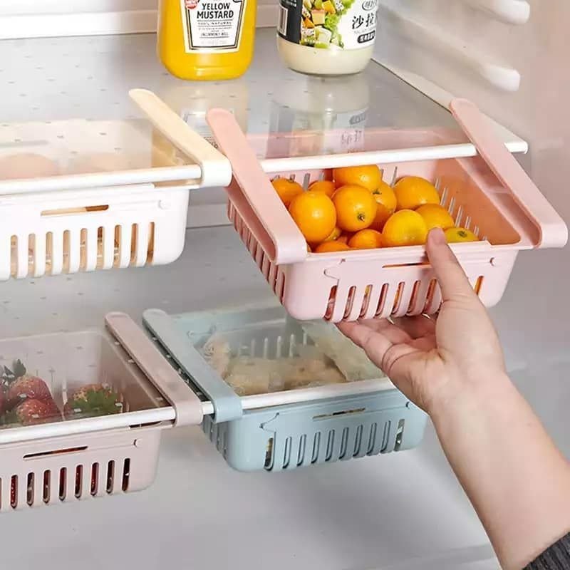 1000175183.jpg Fridge Storage Rack Adjustable kitchen organizer 3 pcs set - Image 1
