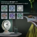 Joy Super JY-2570 Rechargeable Table Fan with LED Light - Image 8