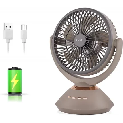 Joy Super JY-2570 Rechargeable Table Fan with LED Light