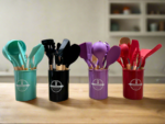 12pcs Wooden Silicone Kitchen Utensil set - Image 5
