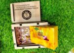 Saffron Goat milk Soap Bar With wooden box - Image 3