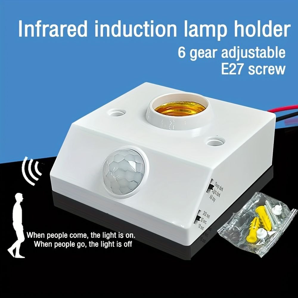 Human-Infrared-Sensor-Switch-PIR-Motion-Sensor-Light-Socket.jpg Human Infrared Sensor Switch (PIR Motion Sensor Light Socket) - Image 1
