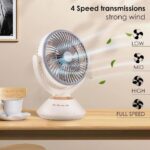 Joy Super JY-2570 Rechargeable Table Fan with LED Light - Image 3