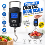 Portable Digital Hanging Weight Scale – 50kg/10g Electronic Hook Weighing Machine with LCD Display, Tare Function & Auto Shut-Off for Home, Market & Luggage