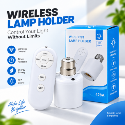 Wireless remote control for a lamp holder