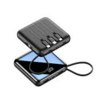 Smart 10000mAh Fast Charging Power Bank – Portable TWS & Phone Charger with Built-in Micro, Type-C, Lightning & USB Cables - Image 2
