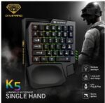DIVIPARD K5 Luminous Single Hand Keyboard for Gamers – Portable USB Keyboard with RGB Backlight - Image 3