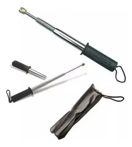 spring-loaded telescopic self-defense stick