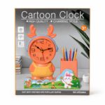 3-in-1 Cute Cartoon Table Lamp with Analog Clock & Pen Holder - Image 4