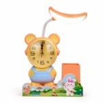 3-in-1 Cute Cartoon Table Lamp with Analog Clock & Pen Holder - Image 2