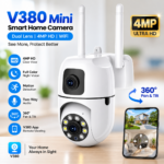New V380 Mini Indoor PTZ Dual Lens 4MP HD Smart Home WiFi Security Camera – Baby Monitor with Night Vision, Two-Way Audio & Cloud Storage (SQ21-L)